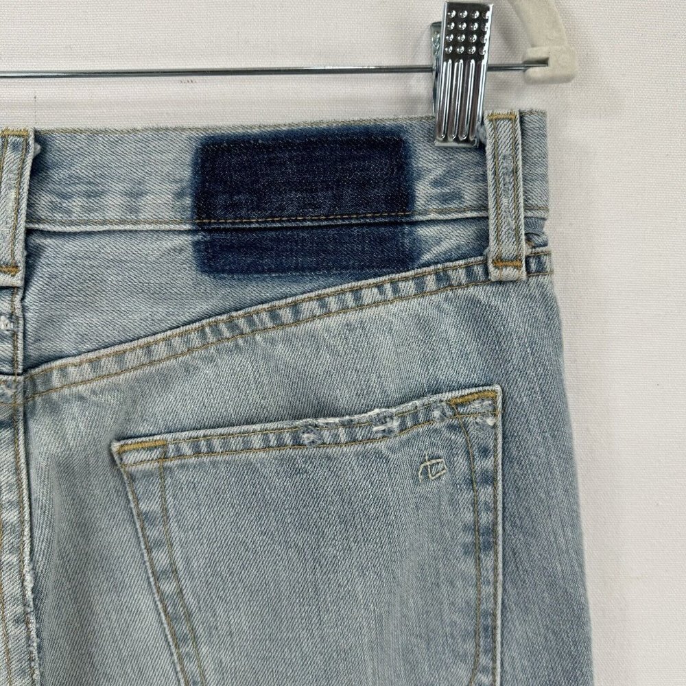 Rag & Bone Jeans Womens 27 Blue Crop Boyfriend Distressed Light Wash Rigid Denim - Picture 9 of 16